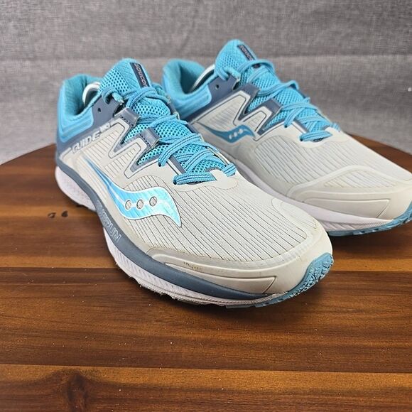 Saucony Guide Iso Athletic Running Sneakders S10415-4 White‎ Blue Womens Size 12 - Picture 2 of 14